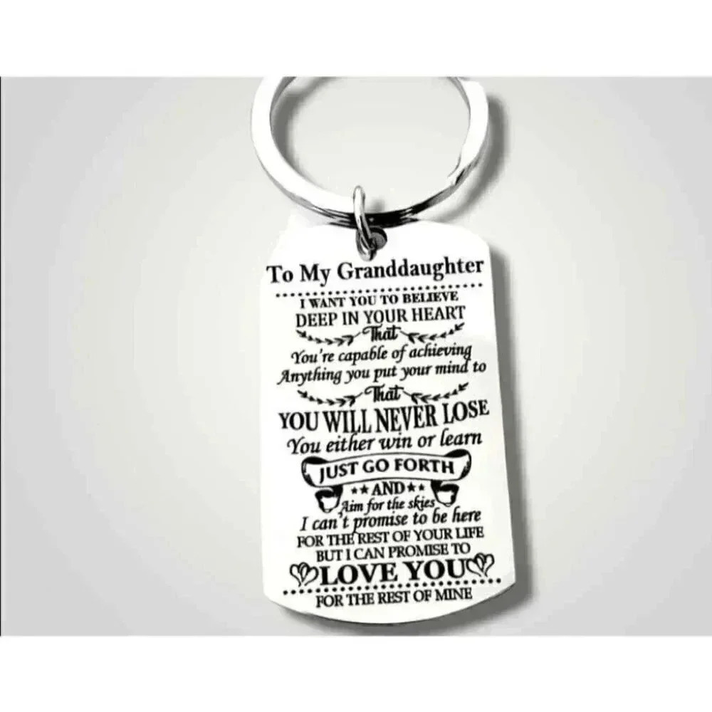 To My Granddaughter Love You Rest Of Mine Keychain